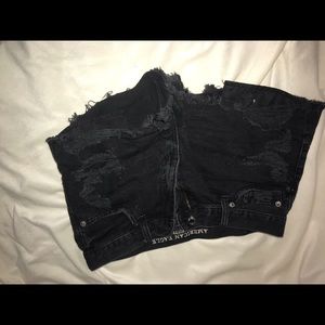 Abercrombie black ripped shorts